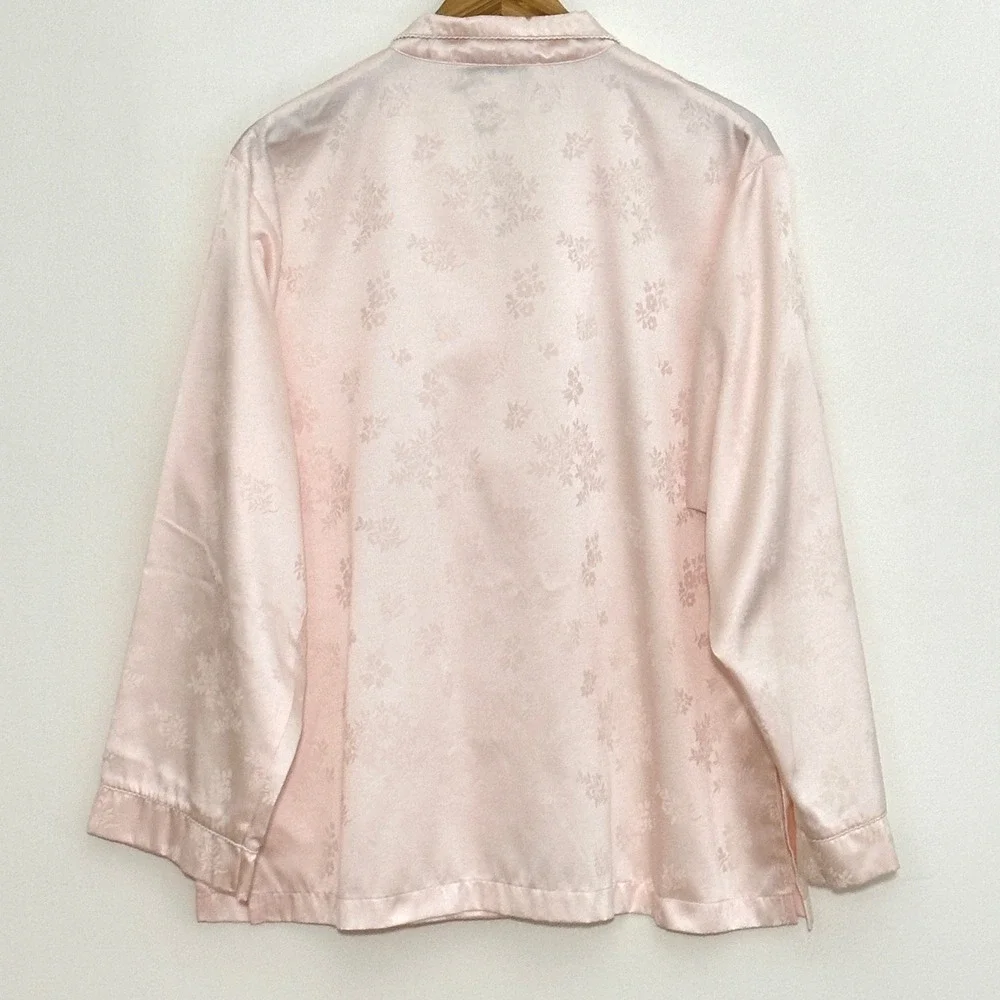 VTG Oscar de la Renta Womens Pajamas L Pink Floral PJ Set Soft Girl Coquette